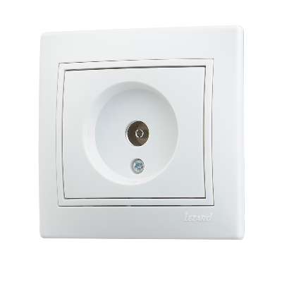 701-0202-129 Розетка TV проходная Mira бел. Lezard