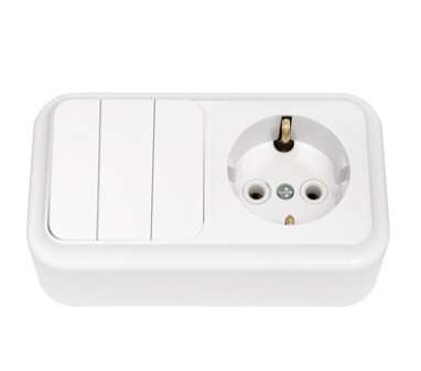 Блок ОП 3В-РЦ-531 (3-кл.выкл.+роз. с заземл.) белый Без НДС п.п.1,16 п.1ст.118 НК