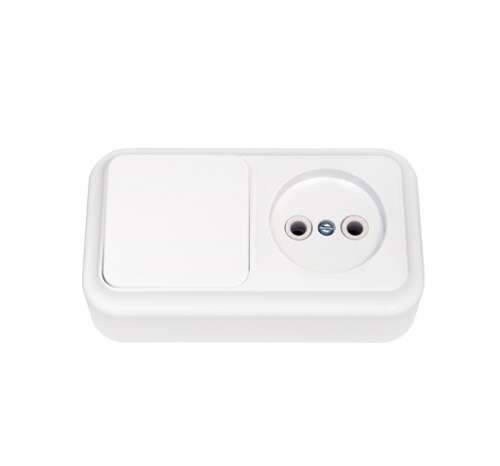 Блок ОП В-РЦ-521 (1-кл.выкл.+роз. без заземл.) белый Без НДС п.п.1,16 п.1ст.118 НК