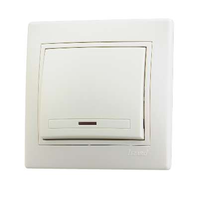 701-0303-111 Выключатель 1-кл. Mira с подсветкой крем. Lezard