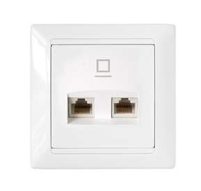 Розетка 2-м компьютерная РК216-014 белый Без НДС п.п.1,16 п.1ст.118 НК