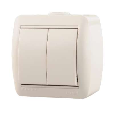 710-0200-101 Выключатель 2-кл. ОП Nata бел. Lezard