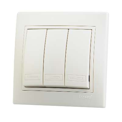 701-0303-109 Выключатель 3-кл. Mira крем. Lezard