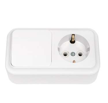 Блок ОП В-РЦ-527 (1-кл.выкл.+роз. с заземл.) белый Без НДС п.п.1,16 п.1ст.118 НК