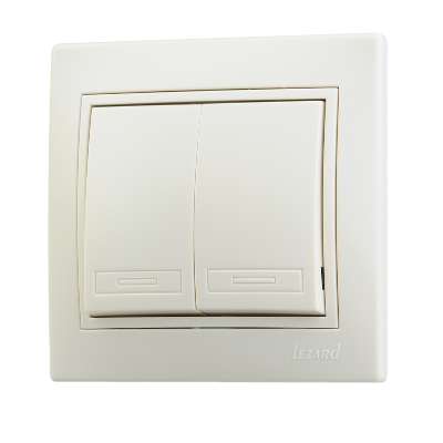 701-0303-101 Выключатель 2-кл. Mira крем. Lezard