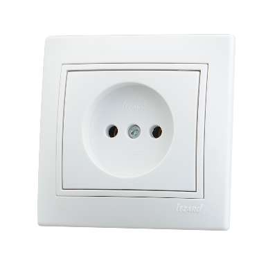 701-0202-121 Розетка 1-м Mira без заземл. керамич.бел.Lezard