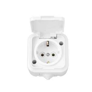 Розетка 1-м ОП РА16-297 с заземл. белый IP54 Без НДС п.п.1,16 п.1ст.118 НК