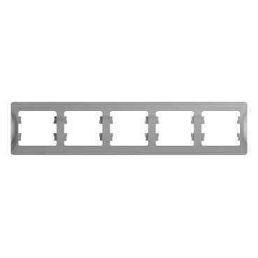 Рамка 5-м Glossa горизонт. алюм. SЕ GSL000305