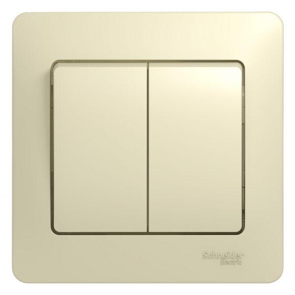 Выключатель 2-кл. Glossa 10А IP20 (сх. 5) 10AX в сборе беж. SE GSL000252