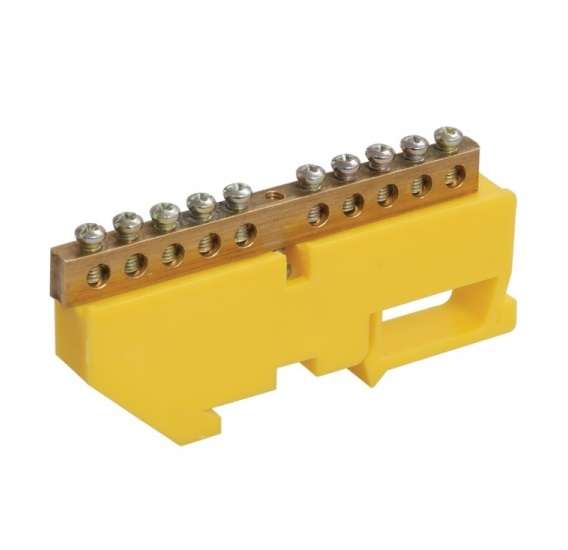 Шина PE "земля" на DIN-изол. ШНИ-8х12-12-Д-Ж ИЭК YNN10-812-12D-K05