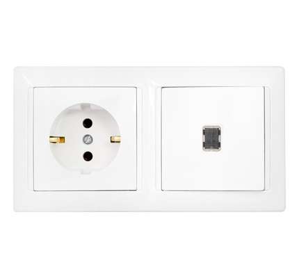 Блок В-РЦ-701 (1-кл.выкл. с подсв.+роз. с заземл.) белый Без НДС п.п.1,16 п.1ст.118 НК