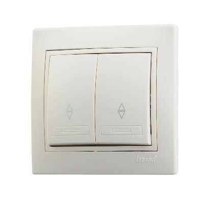 701-0303-106 Выключатель 2-кл. Mira проходной крем. Lezard