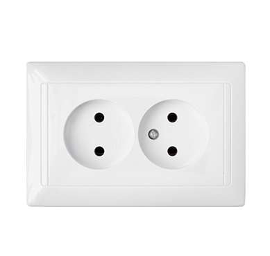 Розетка 2-м РС16-307 без заземл. белый Без НДС п.п.1,16 п.1ст.118 НК