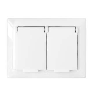 Розетка 2-м РС16-400 с заземл. белый IP44 Без НДС п.п.1,16 п.1ст.118 НК