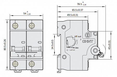 Авт. выключатели NXB-125G 3P 100A С (10kA) CHINT