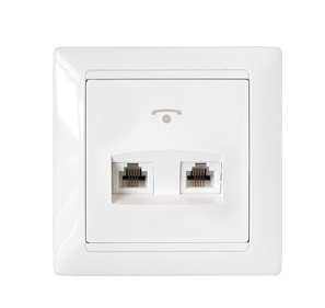 Розетка 2-м телефонная ТР24-050 белый Без НДС п.п.1,16 п.1ст.118 НК