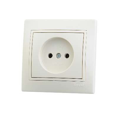 701-0303-121 Розетка 1-м Mira без заземл. керам.крем. Lezard