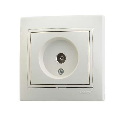 701-0303-129 Розетка TV проходная Mira крем.Lezard