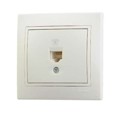 701-0303-137 Розетка 1-м Mira телефонная RJ11 крем. Lezard