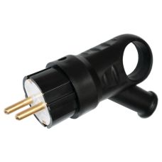 Вилка с заземл. 16А черная с кольцом Bylectrica  В16-385