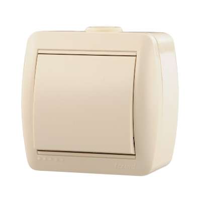 710-0300-100 Выключатель 1-кл. ОП Nata 10А IP20 крем. Lezard