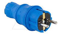 Вилка 2Р+Е прямая IP44 синий Tena 010-083-300128