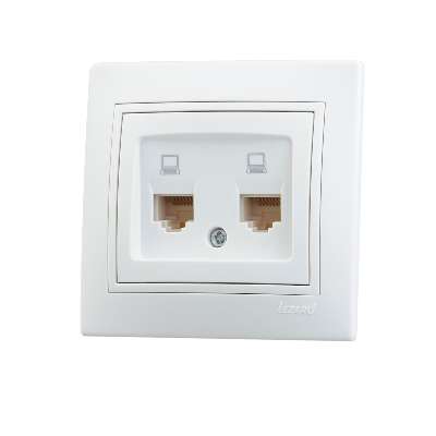 701-0202-141 Розетка 2-м Mira компьютерная RJ-45 бел. Lezard