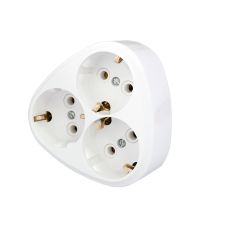 Разветвитель 3-м с заземл. белый Bylectrica РВ16-259