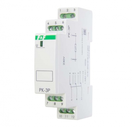 Реле промежуточное PK-3P (монтаж на DIN-рейке 35мм 220В 50Гц 3х8А 3NO/NC IP20) F&F EA06.001.023