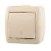 710-0300-105 Выключатель 1-кл. ОП Nata проходной 10А IP20 крем. Lezard