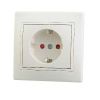 701-0303-124 Розетка 1-м Mira с заземл. защ.шторки крем. Lezard