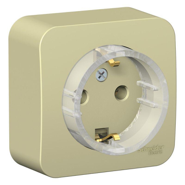 Розетка 1-м ОП Blanca 16А IP20 250В с заземл. без защ. шторок с изолир пласт. беж. SE BLNRA110117