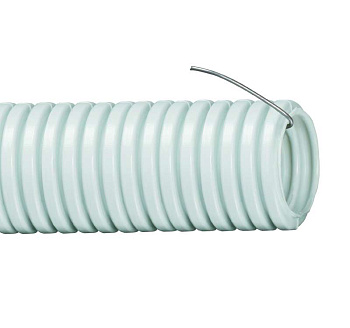 Труба гофрированная ПВХ d63мм с протяжкой сер. ELASTA (уп.15м) IEK CTG20-63-K41-015I