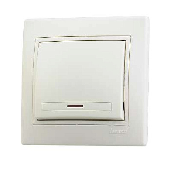 701-0303-111 Выключатель 1-кл. Mira с подсветкой крем. Lezard