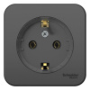 Розетка 1-м ОП Blanca 16А IP20 250В с заземл. без защ. шторок с изолир пласт. антрац. SE BLNRA110116