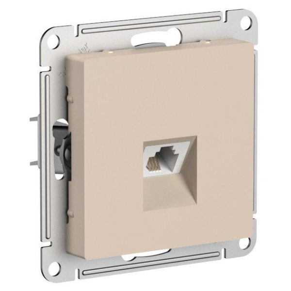 Розетка телефонная 1-м СП AtlasDesign RJ11 механизм песочный SE ATN001281