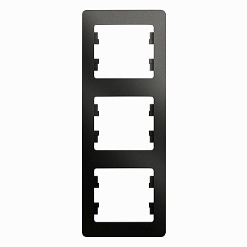 Рамка 3-м Glossa вертик. антрацит SE GSL000707