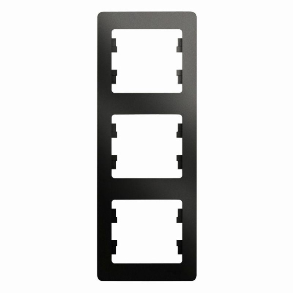 Рамка 3-м Glossa вертик. антрацит SE GSL000707