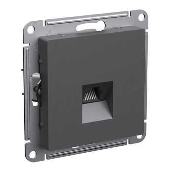 Розетка компьютерная 1-м AtlasDesign RJ45 кат.5E механизм базальт SE ATN001483