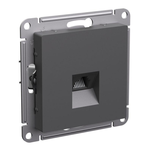 Розетка компьютерная 1-м AtlasDesign RJ45 кат.5E механизм базальт SE ATN001483
