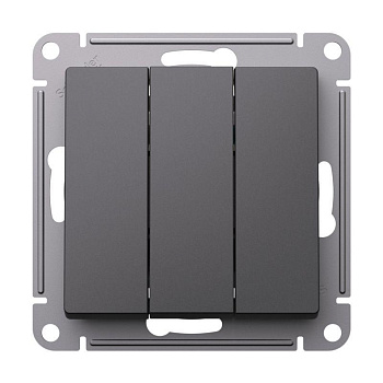 Выключатель 3-кл. СП AtlasDesign 10А IP20 (сх. 1+1+1) 10AX механизм базальт SE ATN001431