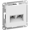 Розетка компьютерная 2-м AtlasDesign RJ45 кат.6A механизм бел. SE ATN000188¶Розетка компьютерная 2-м AtlasDesign RJ45 кат.6A механизм бел. SE ATN000188
