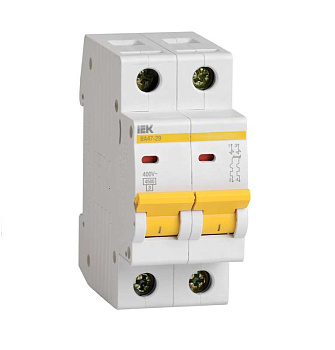 Выключатель автоматический модульный 2п B 10А 4.5кА ВА47-29 KARAT IEK MVA20-2-010-B