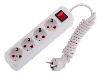 Удлинитель 4х2м с заземл. 16А IP20 Lila с выкл.  720-0402-402