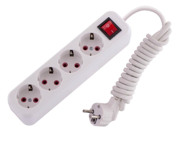 Удлинитель 4х2м с заземл. 16А IP20 Lila с выкл.  720-0402-402