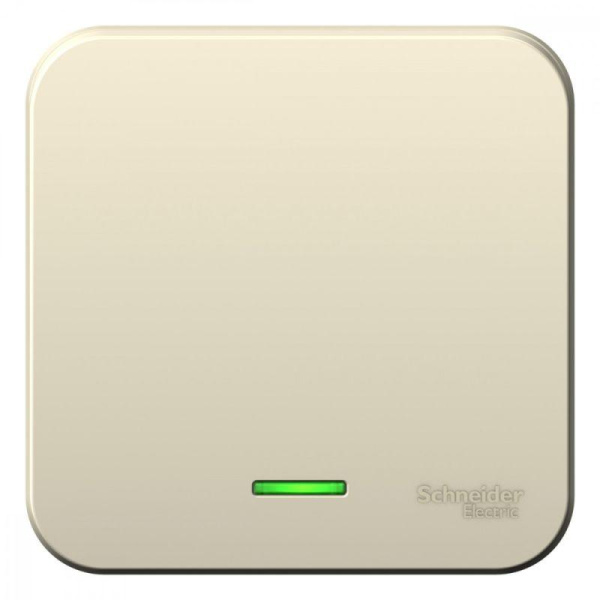 Выключатель 1-кл. ОП Blanca 6А IP20 (сх.1) 250В с подсветкой с изолир. пластиной молочный SE BLNVA061112