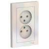 Розетка 2-м AtlasDesign 16А IP20 без заземл. в сборе жемчуг SE ATN000420