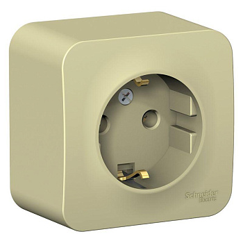 Розетка 1-м ОП Blanca 16А IP20 250В с заземл. без защ шторок с изолир. пластиной беж. SE BLNRA010117