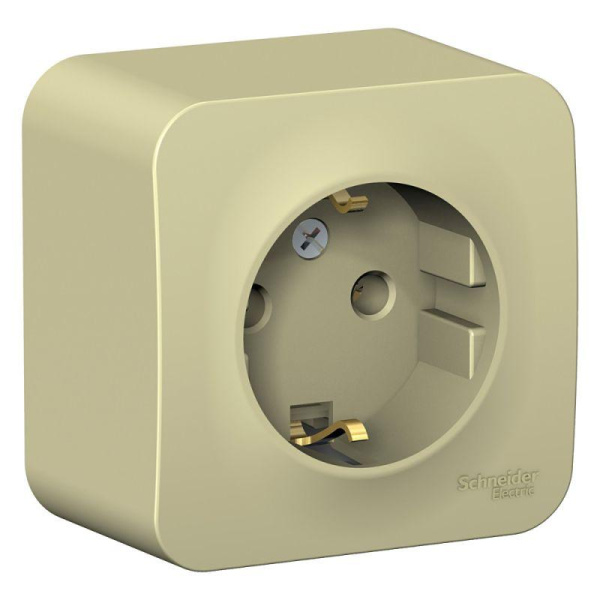Розетка 1-м ОП Blanca 16А IP20 250В с заземл. без защ шторок с изолир. пластиной беж. SE BLNRA010117