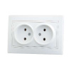 701-0202-128 Розетка 2-м Mira без заземл. керам бел. Lezard